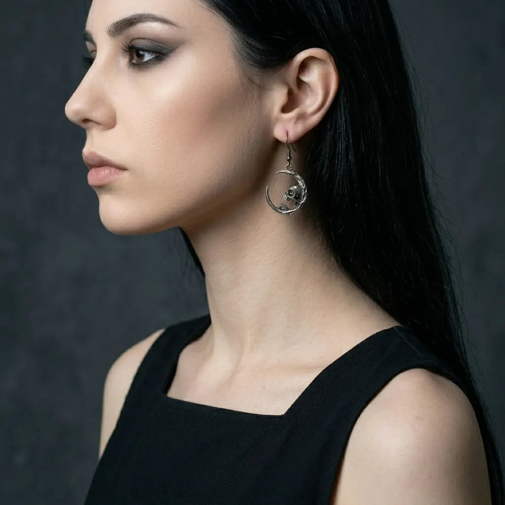 Lunar Skull Earrings