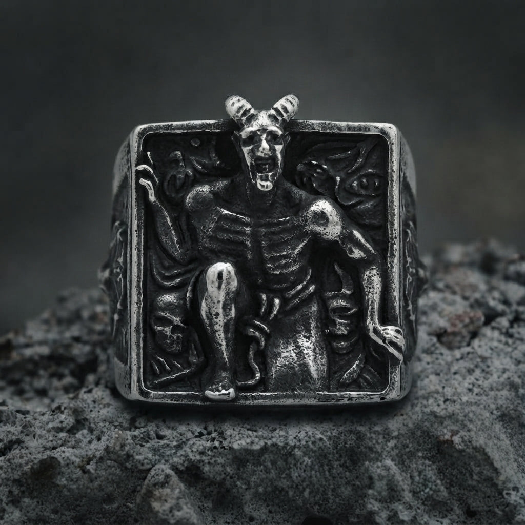 Dark Souls Demon Scene Wide Band Ring