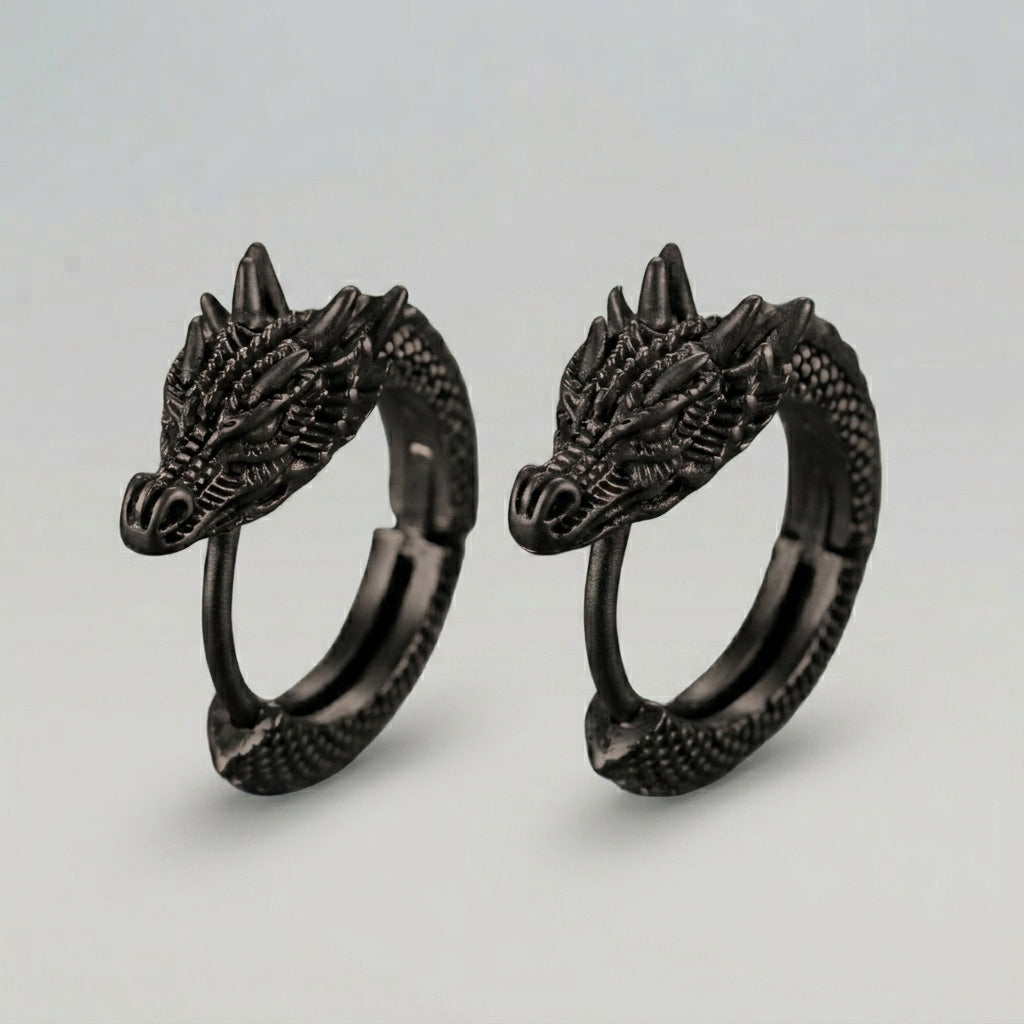 Dragon Head Hoop Earrings