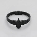 Dark Wings Gothic Raven Leather Wrap Bracelet