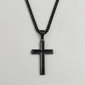 Bold Black Cross Pendant Necklace