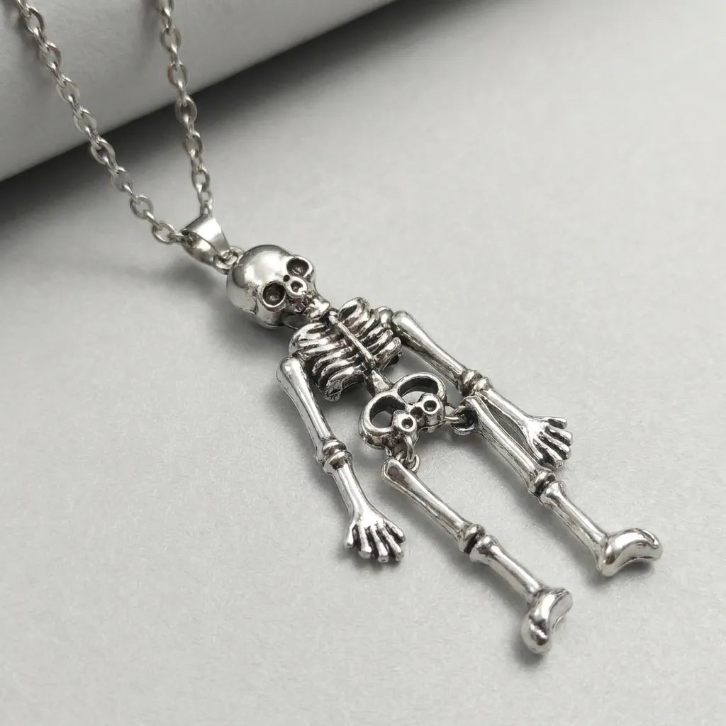 Articulated Skeleton Gothic Pendant Necklace