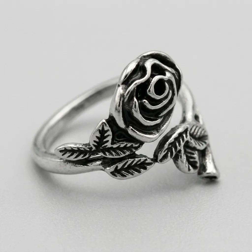 Dark Bloom Thorn Stem Wrap Ring