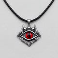 Dragon Eye Pendant with Skulls – Red Gemstone Necklace
