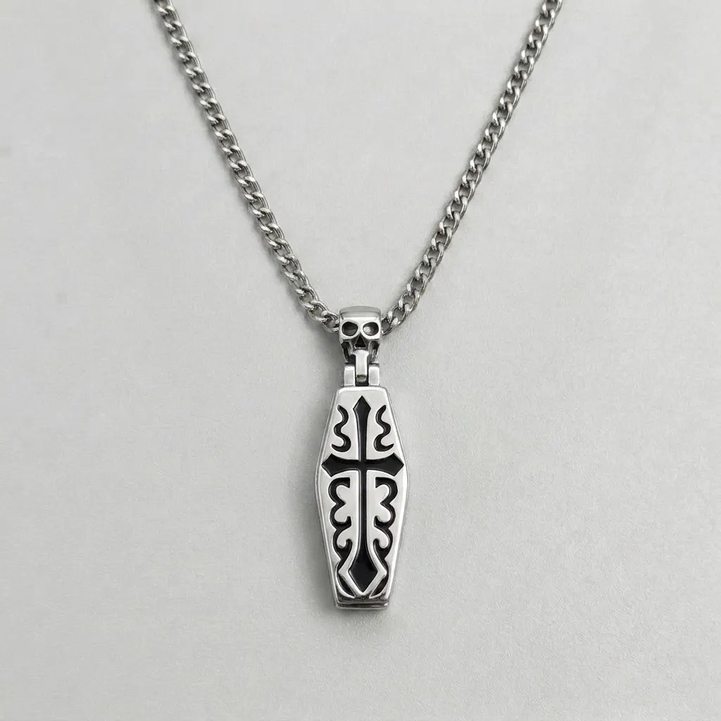 Cursed Casket Cross Dark Necklace