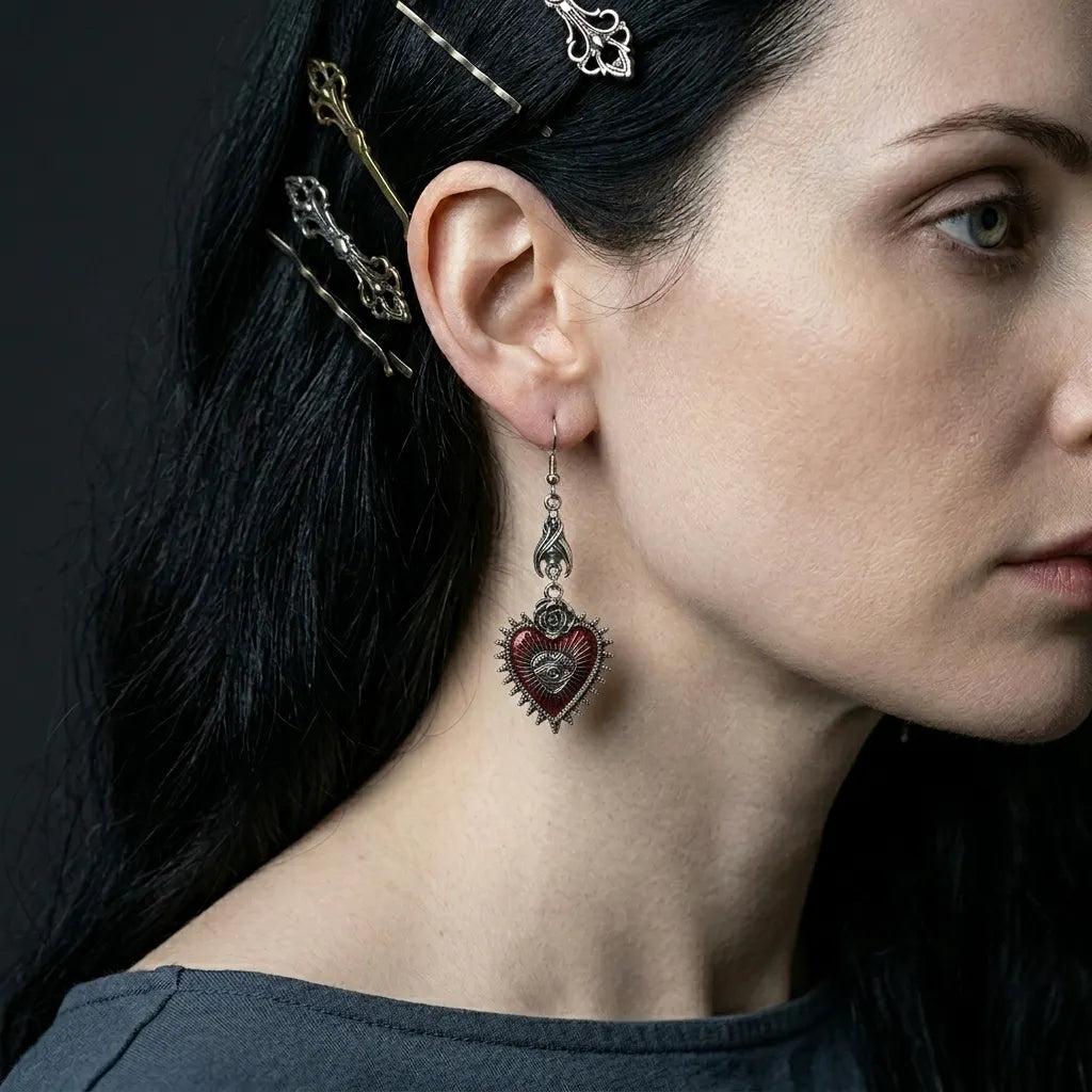 Sacred Heart Eye Earrings