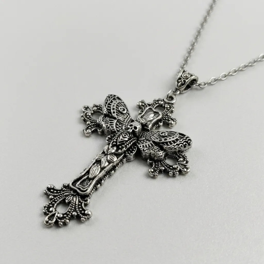 Death wing Cross Necklace