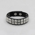 Dark Rebel Twin-Row Studded Leather Bracelet
