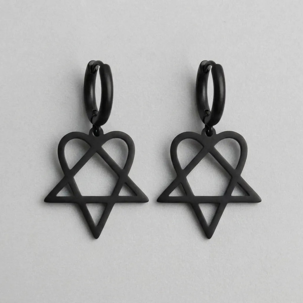 Heartagram Hoop Earrings