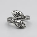 Double-Headed Serpent Coil Wrap Ring