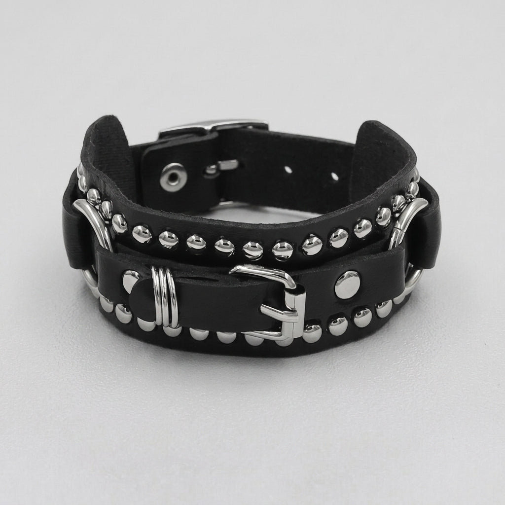 Rocker Wrap Leather Bracelet