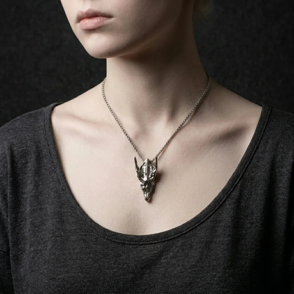 Forsaken Dragon Skull Gothic Necklace