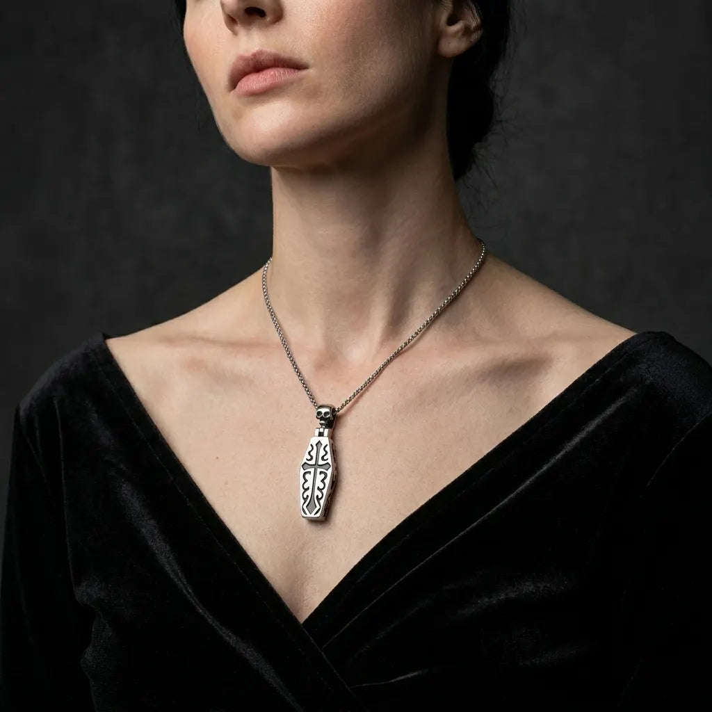 Cursed Casket Cross Dark Necklace