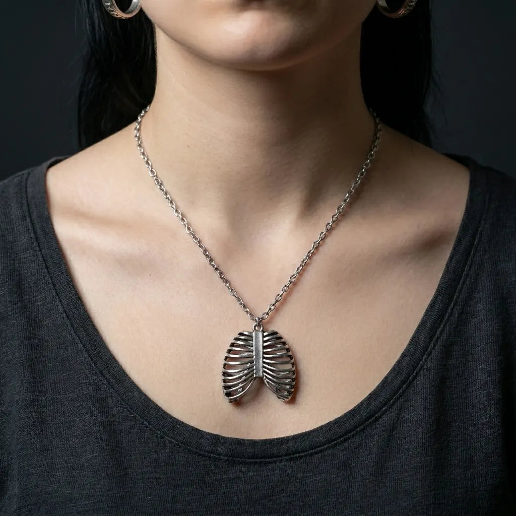 Skeletal Rib Cage Dark Necklace