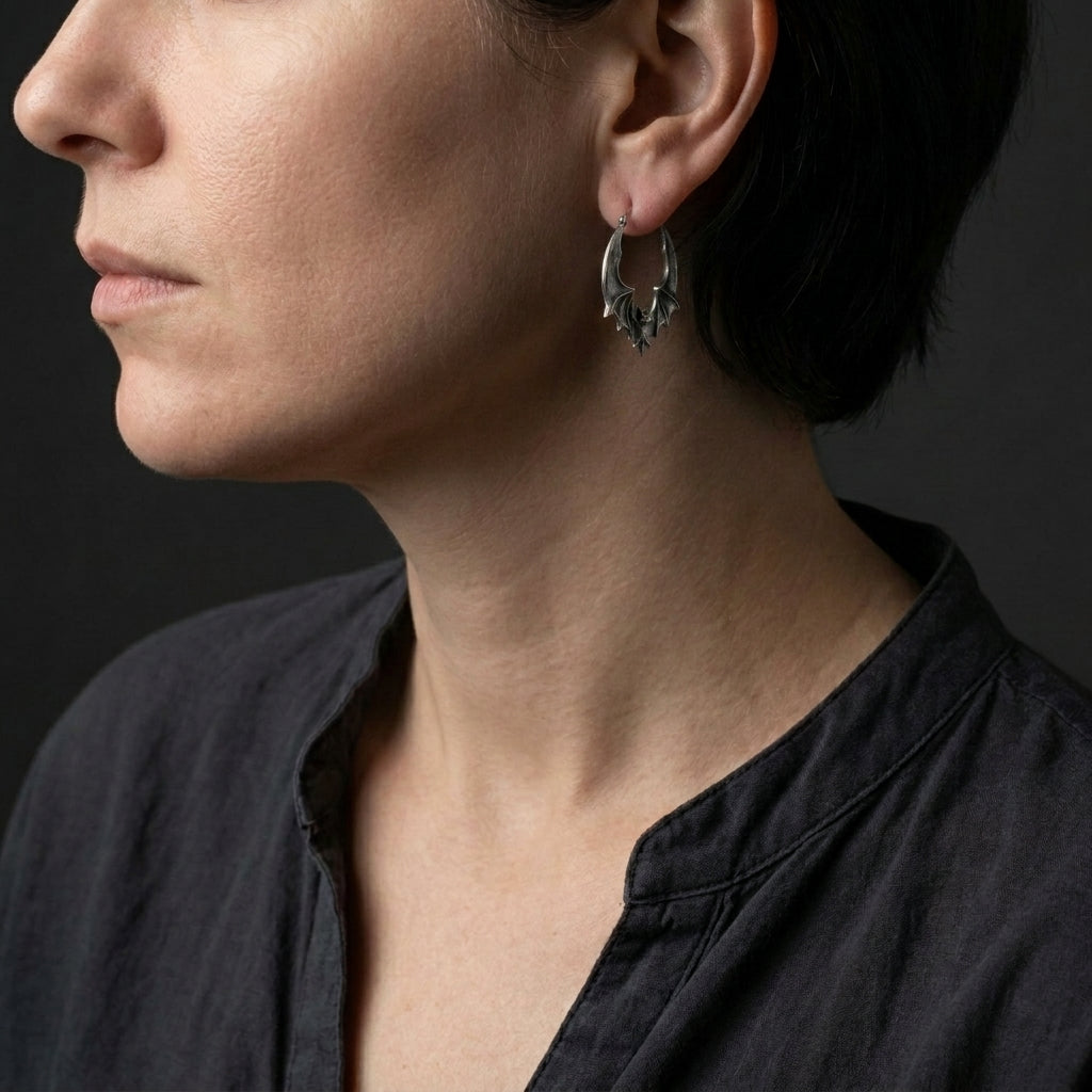Moon fang Bat Earrings