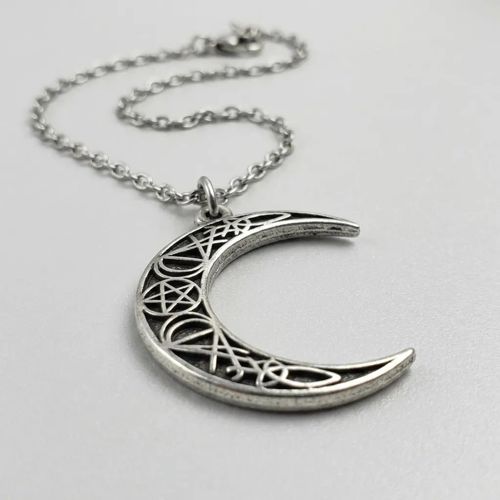 Dark Crescent Celtic Knot Necklace