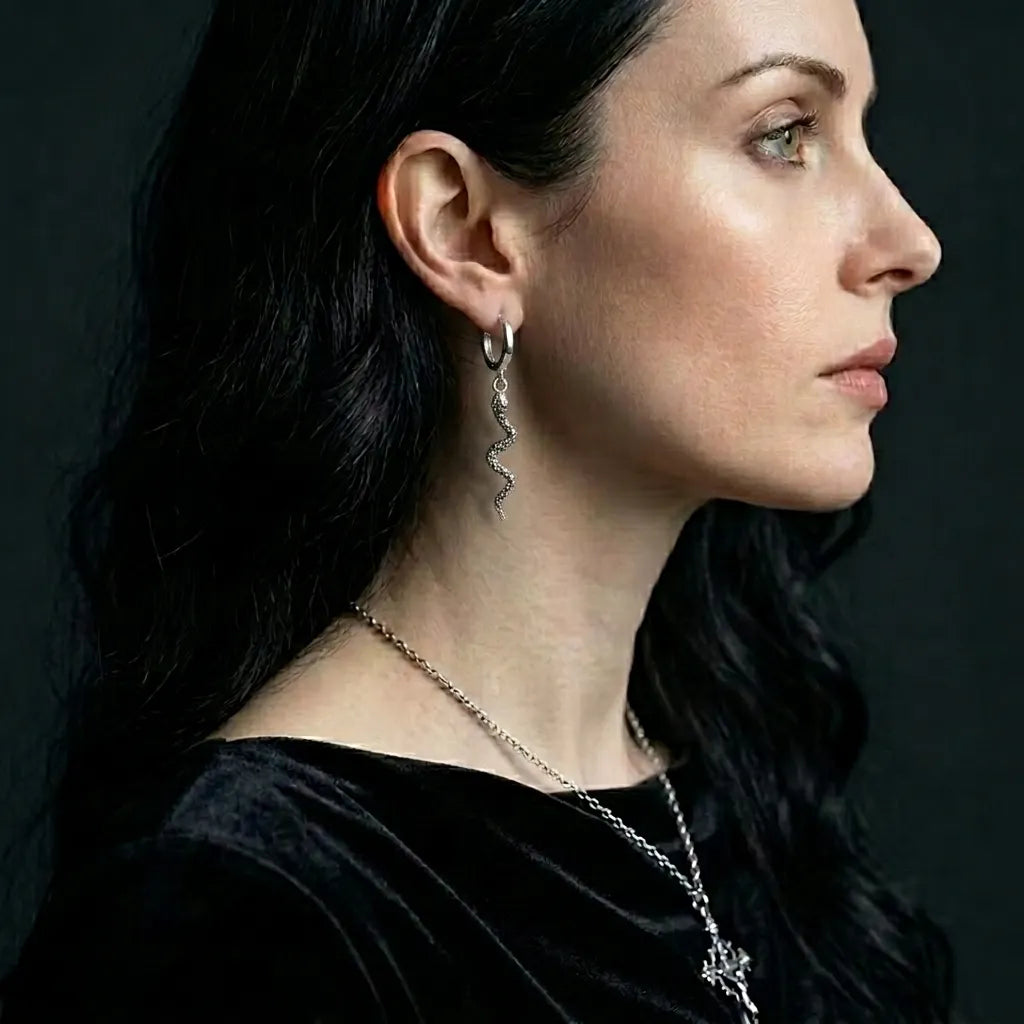 Serpent Relic Hoops Earrings