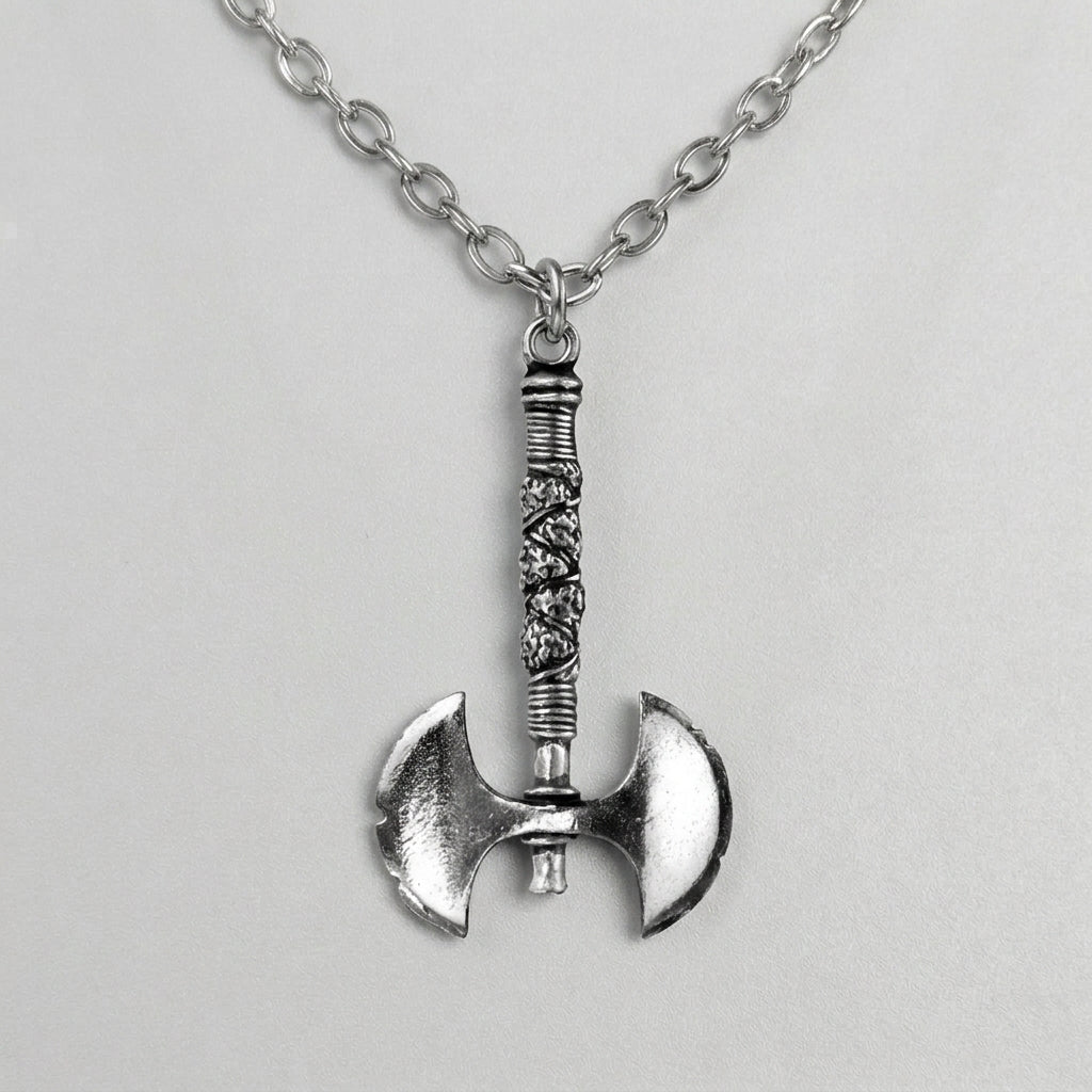 Viking Double Blade Axe Necklace