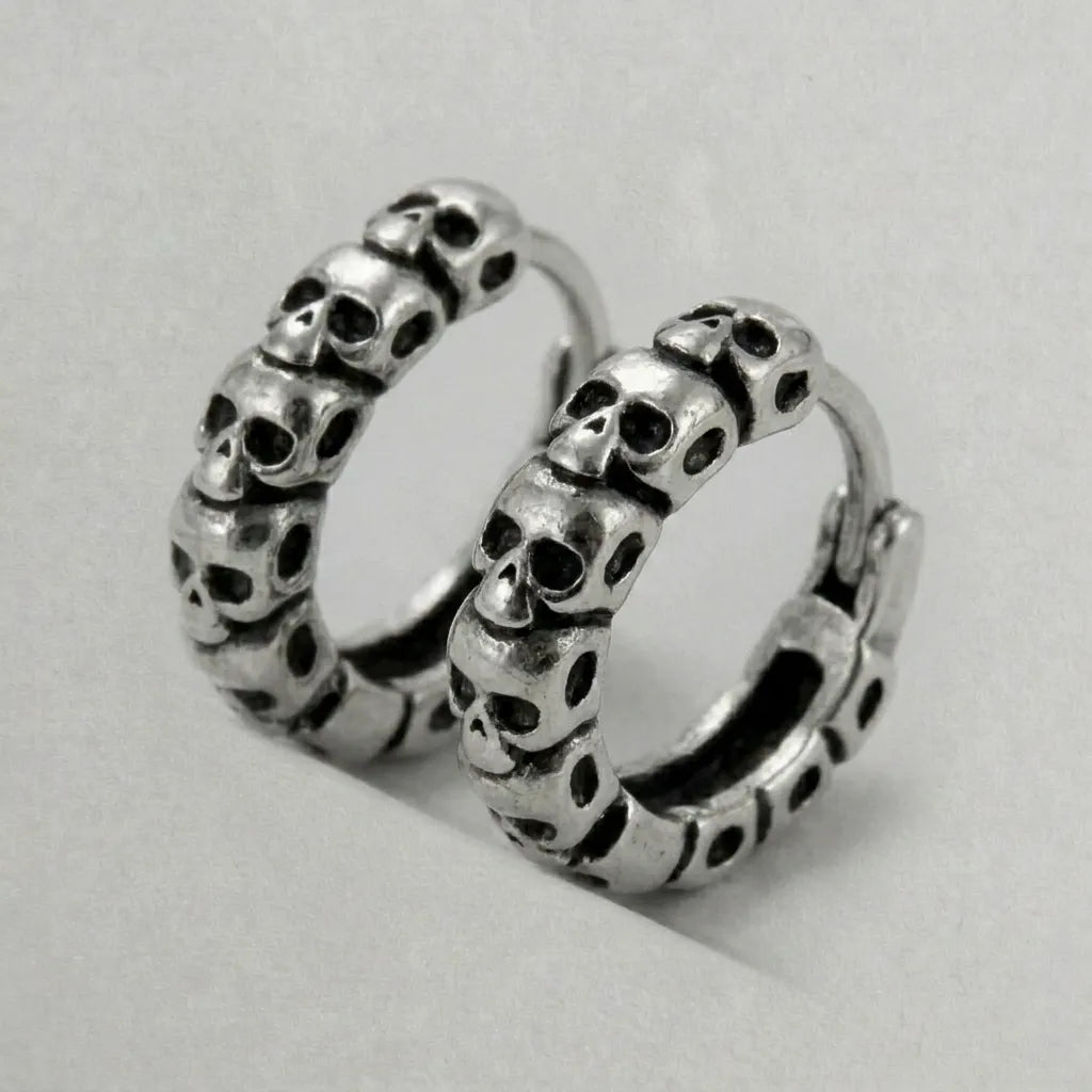 Skull Stack Hoops Earrings