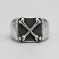 Crossed Bones Statement Signet Ring