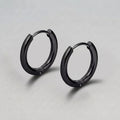 Black Goth Chunky Hoop Earrings