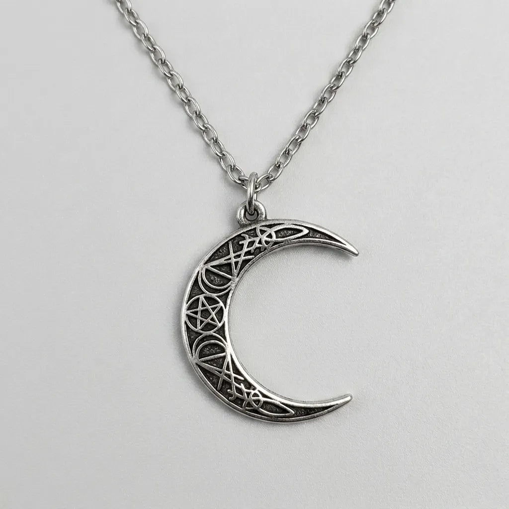 Dark Crescent Celtic Knot Necklace