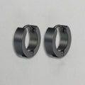 Matte Black Stainless Steel Wide Hoop Earrings