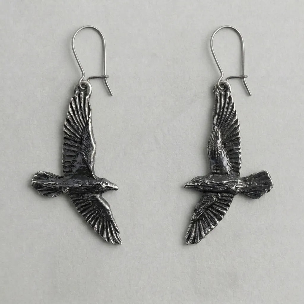 Omen Blackbird Gothic Dangle Earrings