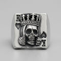 King of Spades Skull Playing Card Statement Ring