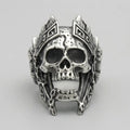 Aztec Warrior Skull King Ring