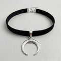 Dark Moon Horn Choker Necklace