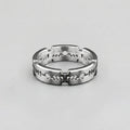 Serrated Blade Cut-Out Silver Band Ring