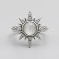 Crystal North Star Spike Solitaire Ring