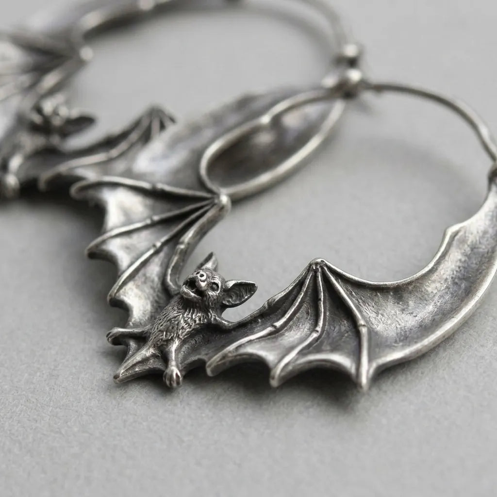 Moon fang Bat Earrings
