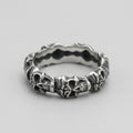 Cracked Skull Eternity Band Ring