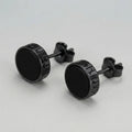 Rune-patterned black studs Earrings