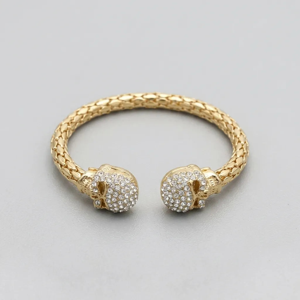 Glam Skull Open Cuff Bracelet