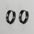 Black Stainless Steel Huggie Hoop Earrings