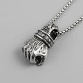 Skull-Topped Skeleton Fist Pendant Necklace