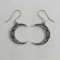 Pagan Crescent Moon Pentagram Earrings