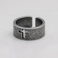 Shadow Cross Cutout Open Band Ring