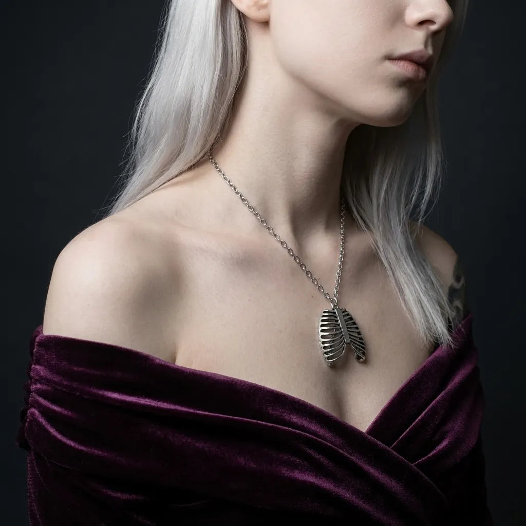Skeletal Rib Cage Dark Necklace