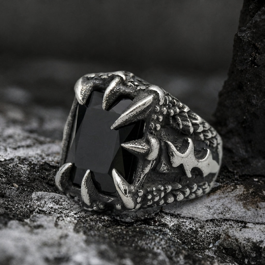 Dragon Claw Black Onyx Statement Ring