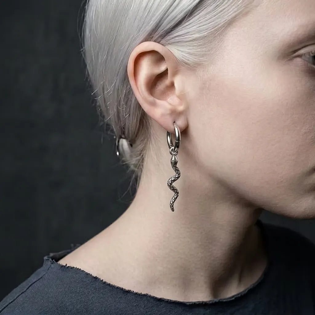 Serpent Relic Hoops Earrings