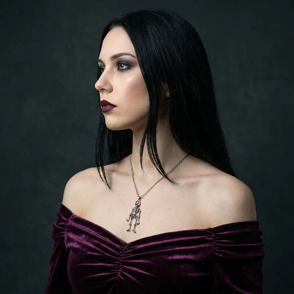 Articulated Skeleton Gothic Pendant Necklace