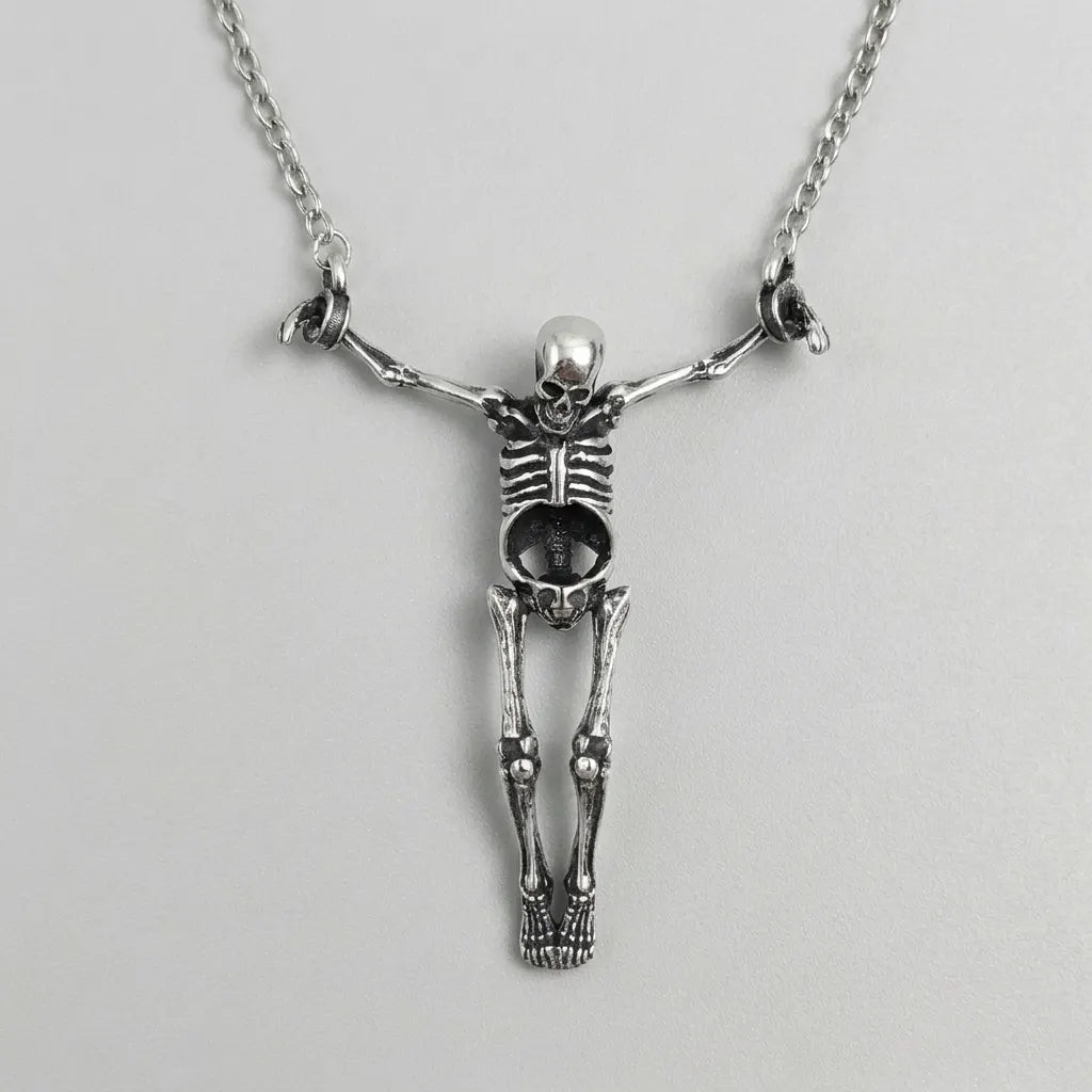 Bone Crucifix Gothic Skeleton Necklace