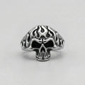 Tribal Flame Skull  Statement Ring