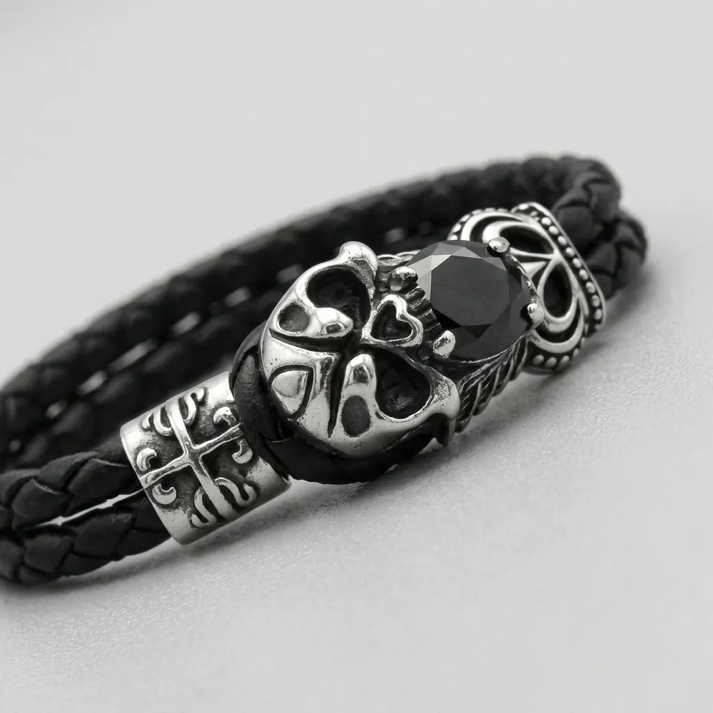 Skull bound Leather Bracelet