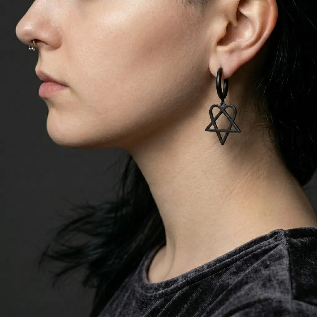 Heartagram Hoop Earrings