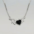 Winged Black Heart Necklace